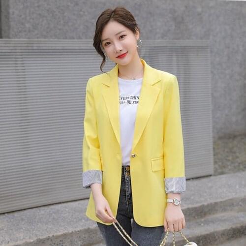 Small Suit Female Jacket 2021 Spring And Autumn New Womens Blazer Loose Fashion Casual Womens Clothing