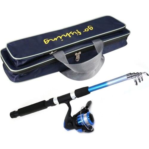 Fishing Rod Set for Children Beginner Retractable Fishing Rod Spinning Reel Fishing Tackle Bag and other Fishing Line Tackles