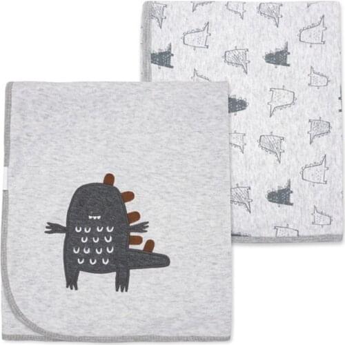 New Printed Cotton Baby Quilt Soft Baby Blanket Newborn Swaddle Wrap Double-Side Kids Bath Towel Cartoon Infant Stroller Wrap