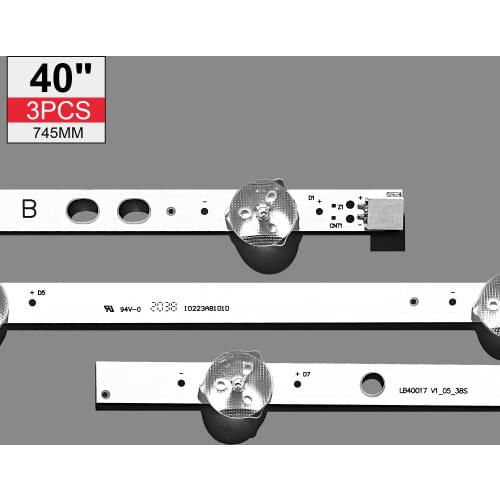 New Kit 3 PCS LED backlight strip for LG Bush Vestel 40 inch LB40017 17DLB40VXR1 VES400UNDS-2D-N11 VES400UNDS-2D-N12