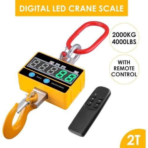 OCS-SE Super Clear Digital Crane Scale 1000kg/2000lb Industrial Heavy Duty Hanging Scale Rechargeable with Remote Control