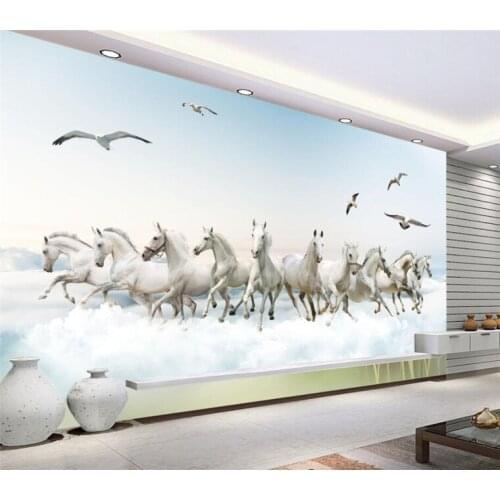 Custom Wallpaper Living Room Bedroom Mural Three-dimensional Super HD Horse TV Wall Background Wall mural 3d wallpaper