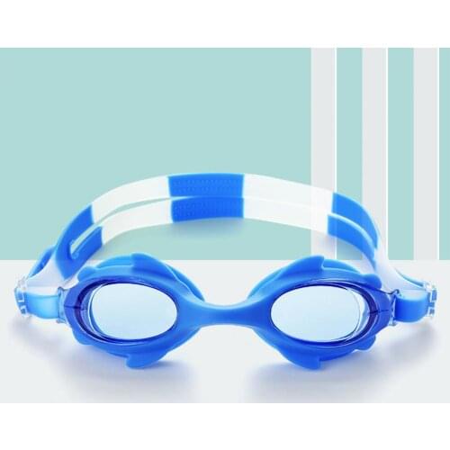 Professional Childrens Swimming Goggles Waterproof Fog Anti-UV Buffering Intraocular Pressure Silicone Goggles with Earplugs