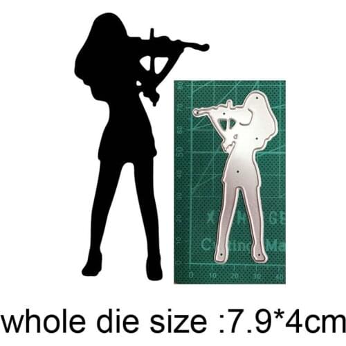 Girl playing Violin Metal Cutting Dies Stencils dies for DIY Crafts Scrapbooking dies Embossing Dies Cuts Card Making Decoration