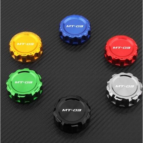 With Logo(MT03)Motorcycle CNC Aluminum Rear Brake Fluid Reservoir Cover Cap For Yamaha mt03 MT-03 MT03 2015 2016
