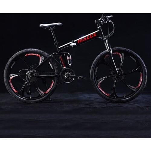 26Inch Folding Mountain Bicycle 21Speed Double Shock Absorption Off-Road Variable Speed Top editioAdult Student One-Wheeled Bike