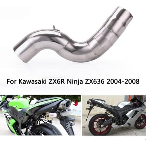Mid Pipe for Kawasaki ZX6R Ninja ZX636 2004-2008 Motorcycle Exhaust Pipe Slip On 51 mm Rear Exhaust Stainless Steel Tips