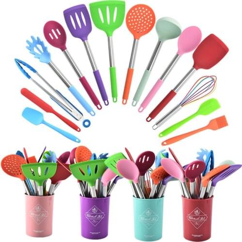 15Pcs/Set Heat Resistant Kitchen Non-Stick Pan Cooking Utensils Silicone Kitchenware Cooking Utensils Spatula Set