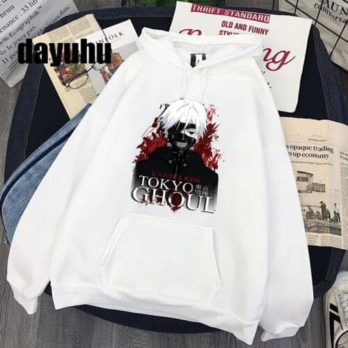 Tokyo Ghoul Hoodie Kaneki Ken Eyes Japan Anime Print Pullovers Loose Hip Hop Sweatshirt Punk Streetwear Harajuku Women Hoodie