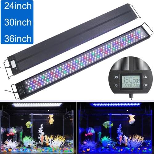 24-30 Inch Smart Planted Aquarium Lamp Full Spectrum Timer Dimmer Sunrise Sunset Auto ON OFF Fish Tank Light