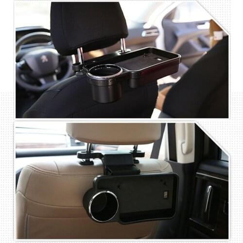 Universal Car Headrest Drink Holder Stand Foldable Rear Seat Table Tray Organizer for Car Interior Accessories