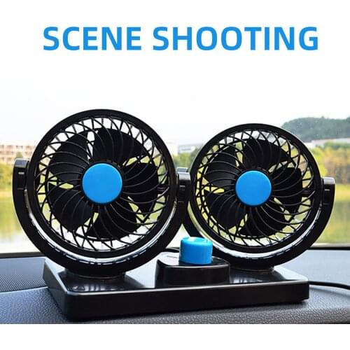 24V 12V 360 Degree All-Round Adjustable Car Auto Air Cooling Dual Head Fan Low Noise Car Auto Cooler Air Fan Car Fan Accessories