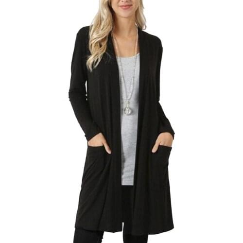 Plus Size Solid Color Women Loose Knitted Cardigan Long Sleeve Sweater Coat wholesale dropshiping Harajuku style