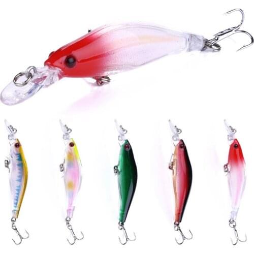 1pcs 80mm 6.3g 8# Hooks Minnow Fishing Lure Deep Diver Wobblers Plastic Hard Bait Crankbait Winter Fishing Lures
