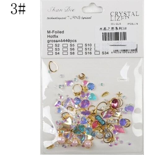 1 pack 3D Nail Art crystal Sticker nail rainstone decoration colorful Design tools accessories