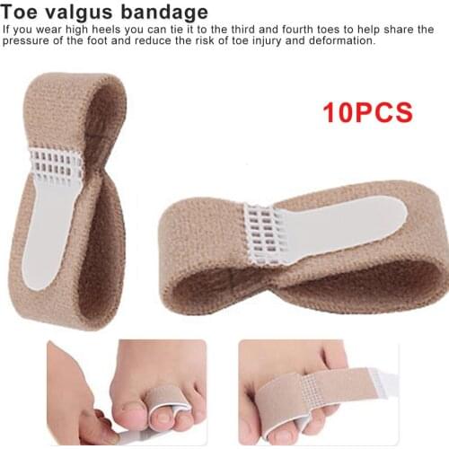 10pcs Portable Toe Separator Prevent Thumb Valgus Corrector Bandage Concealer Bandage Hand Foot Care Tools