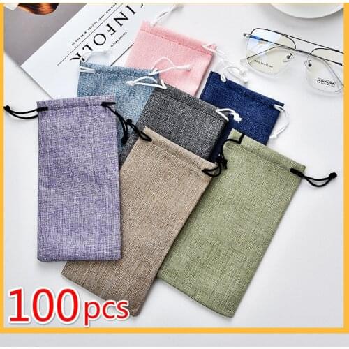 100pcs/lot Wholesale Bulk Sale Soft Glasses Bag Sunglasses Case Waterproof Dustproof Eyeglasses Pouch Eyewear Accessories Solid