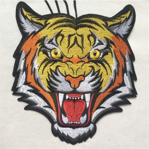 5pcs Tiger Applique Clothing Embroidery Patch Fabric Sticker Iron On Patch Craft Sewing Repair Embroidered 20X 18cm