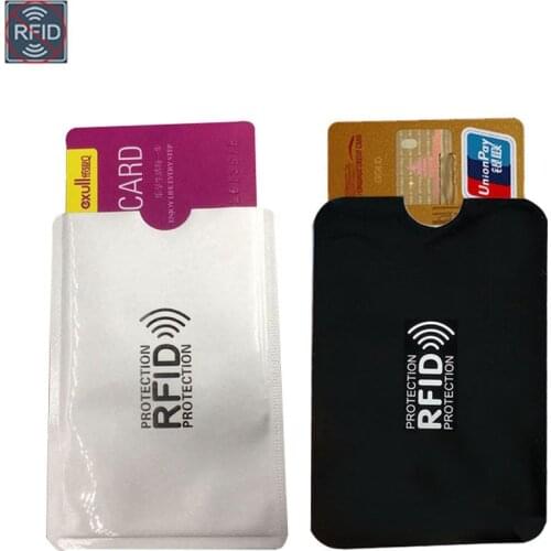 50/100pcs Anti Rfid Wallet Blocking Reader Lock Bank Card Holder Id Bank Card Case Protection Metal Credit NFC Holder 6.3*9.1cm