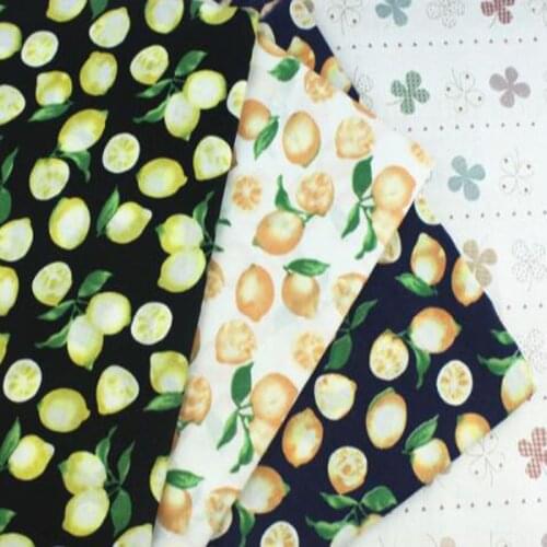 50x140cm Width Fruit Yellow & Orange Lemon Printed Cotton Poplin Fabric Floral Fabric for quilting bedding cloth DIY sew