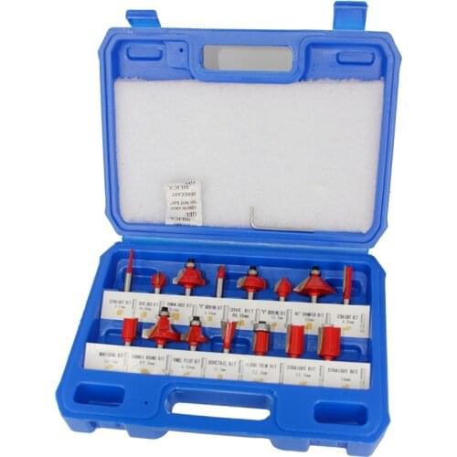 ABSF 15 Pcs 1/4inch Shank (6.35mm) Shank Dia. Carbide Router Bits Set Milling Cutter Rotary Tool for Woodworking