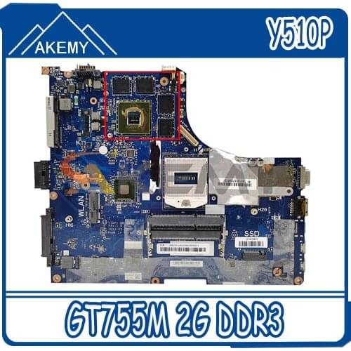 Akemy VIQY1 NM-A032 For Lenovo Y510P Laptop Motherboard 11S 90003641 90002926 PGA94 GT755M 2G DDR3 100% Free Shipping