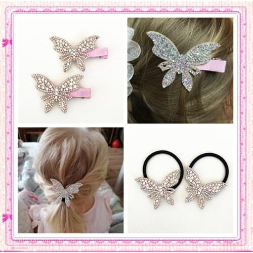Hot Sale Hair Clips Girls Butterfly Twinkling Hairpins Shiny Rhinestone For Lovely Children Hair Band Hair Accessories