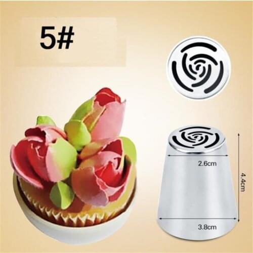 Large Stainless Steel Russian Tulip Icing Piping Cake Nozzles Cream Pastry Decorating Tips Set Cupcake Baking Tools