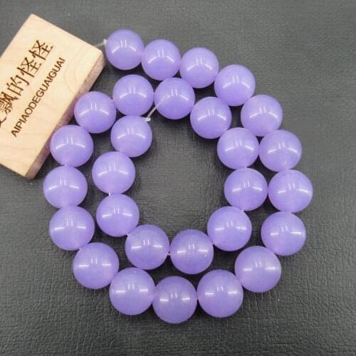 APDGG Purple Lanvender Jade 14mm Round Smooth Beads Gemstone Beads 15" Strand Jewelry Making DIY