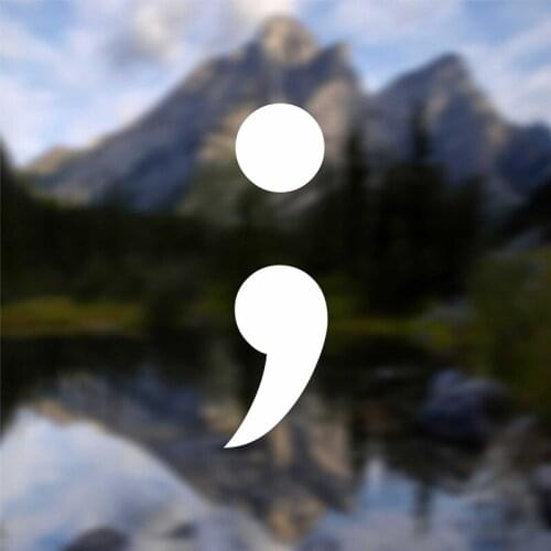Black/Sliver Semicolon Car Sticker Small/Big Size Removable Waterproof Window Body Decal CL862