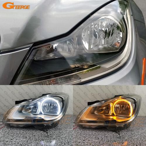 For MERCEDES BENZ C Class C204 S204 W204 facelift 2011-2014 Xenon headlight Excellent Ultra bright smd led Angel Eyes Day Light