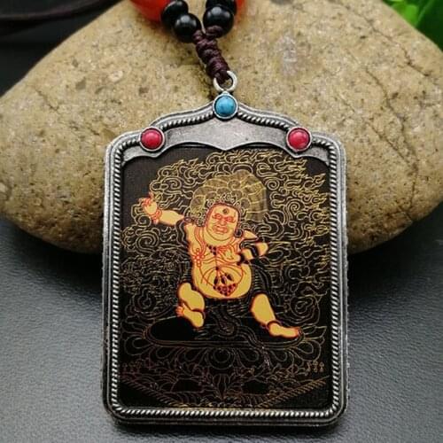 Efficacious Amulet Greco-Buddhist pocket travel Mascot Mahasthamaprapta Bodhisattva Auspicious Tibet Buddha card Pendant