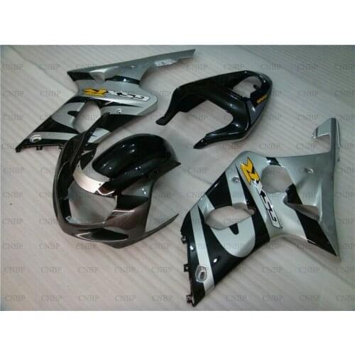 GSXR 600 750 1000 2000 - 2003 K12 Fairings GSXR 600 750 1000 01 00 2002 Silver Black Plastic Fairings