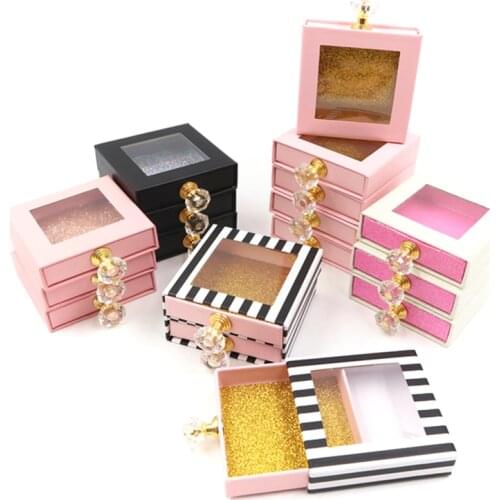 Eyelashes Box Package Wholesale 3D Mink Lashes Bulk Empty Packaging Box 25 MM Lashes Box Case False Eyelashes Package Boxes