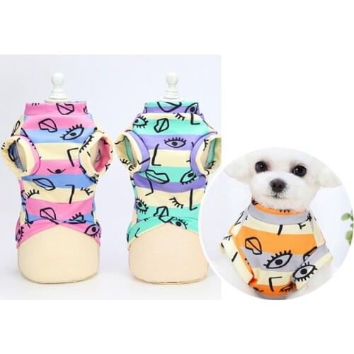 Summer Thin Dog Vest Graffiti Print Dog Clothes Spring Pet Jacket Puppy Small Dog T-Shirt for French Bulldog Yorkshire Chihuahua