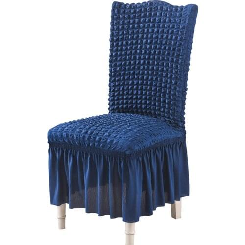 Hot New Bubble Plaid Stretch Dining Chair Covers Slipcovers Thick With Chair Cover Skirt For Kitchen Dining Wedding Housse