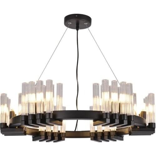 Nordic Round Crystal Restaurant Light Postmodern Hotel Lobby Creative Designer Personality Candlestick Chandelier
