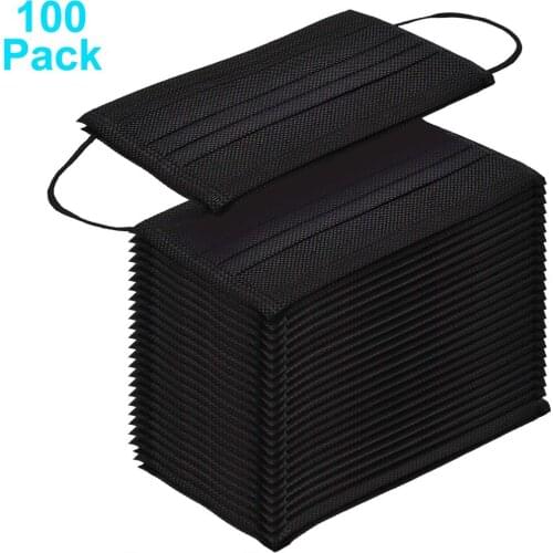 50/100pcs Kids Disposable Masks Black 4-ply Nonwove Face Mask Elastic Earloop Masque Halloween Cosplay Proteccion Mascarillas