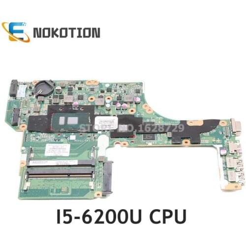 NOKOTION For HP ProBook 450 G3 Laptop Motherboard I5-6200U CPU 827025-001 827025-501 827025-601 837786-601 DA0X63MB6H1