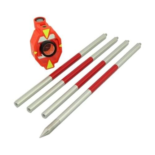 GMP111 mini prism ( Dia.25.4, 25.4mm) with 4 poles for Swiss leika type total station + 17.5 mm Inline Metal Prism Pole Set