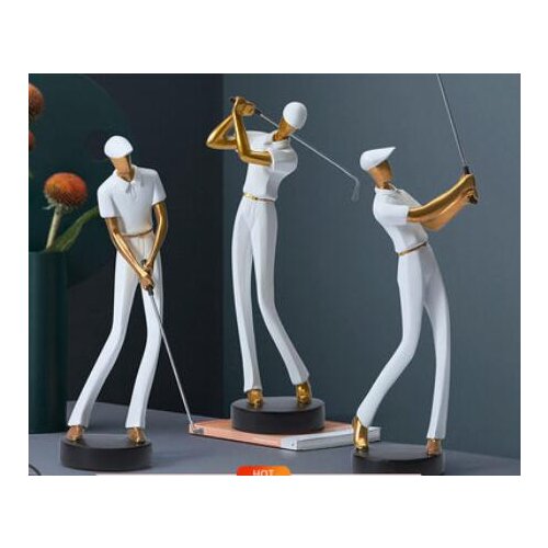 Fashion European Resin Character Statue Office Table Golf Player Golf Sculpture New Decoration Crafts Gifts Ornaments Furnishing