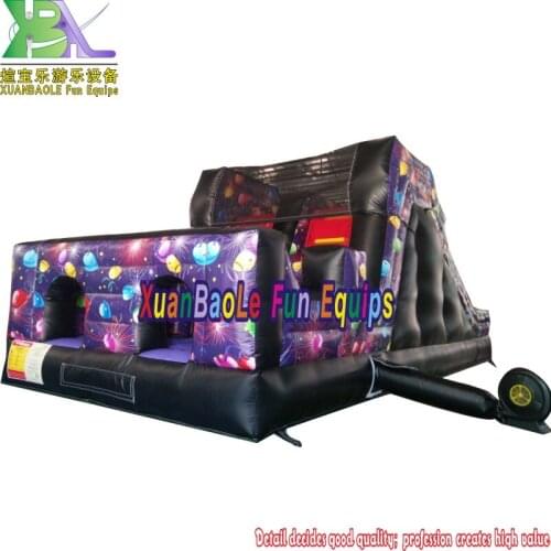 Party Obstacle Course 30x10x10ft Inflatable Balloon Assault Bouncer With Blower