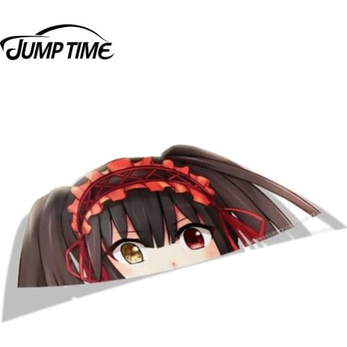 Jump Time 13cm x 6.5cm Date A Live Kurumi BIG HEAD Anime Car Stickers Waifu Decals Car Styling Motorcycle Car Accessories