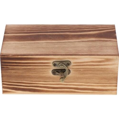 Unpainted Wooden Box Jewelry Box for DIY Crafts Home Storage