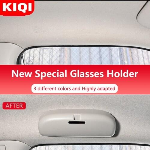 KIQI New Car Glasses Case for Peugeot 206 207 208 2008 307 308 3008 408 4008 508 2005-2021 Glasses Holder Sunglasses Storage Box