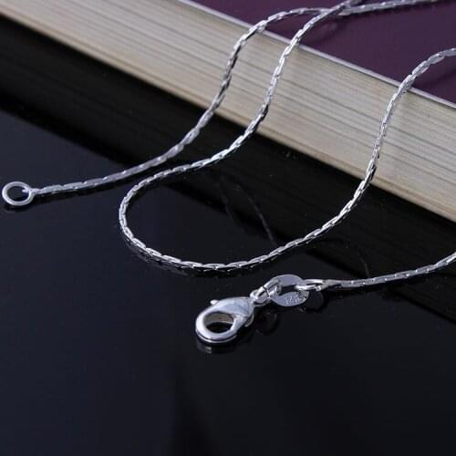 Silver plated chain necklace in stock length 16 18 20 22 24 26 28 30 inch wholesale women pendant accessories necklace chains