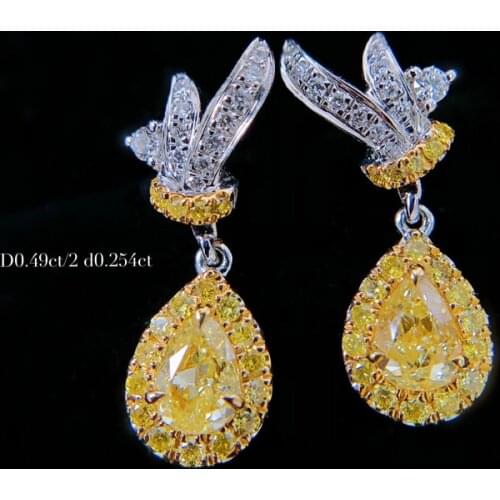 Real 925 Sterling silver Flower Dangle Earring 2ct Topaz Diamond Party Wedding Drop Earrings for Women Bridal Jewelry Gift