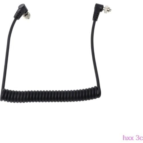 New M-M PC Sync Cord Male To Male Flash Spring Cable With Screw Lock For CANON NIKON
