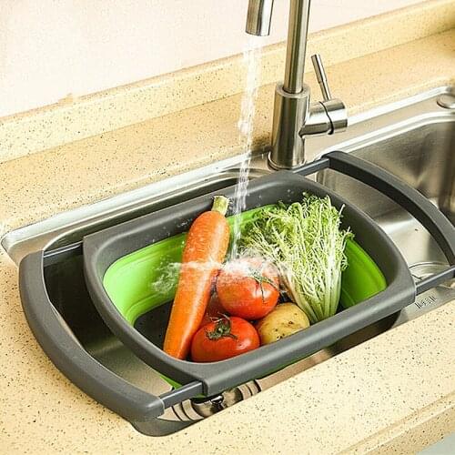 FoldableDrain Folding Baskets Collapsible Kitchen Strainer Noodles Fruit Vegetable Washing Strainers Bowls Dropshipping Kitchen