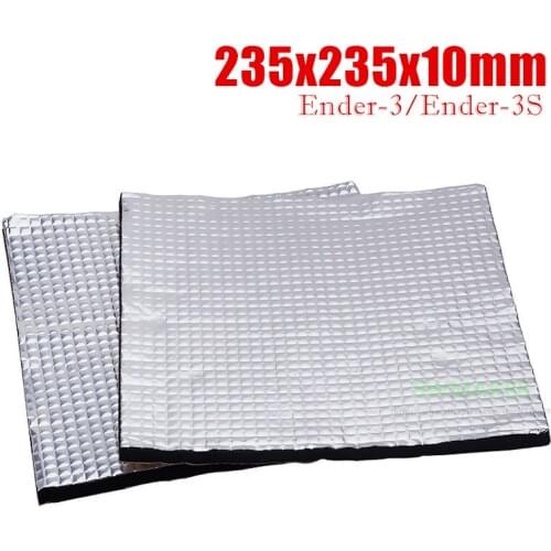 1pcs 235x235mm Heat Insulation Cotton Foil Self-adhesive Insulation Cotton 10mm Thick Tarantula Ender-3 Pro 3D Printer parts